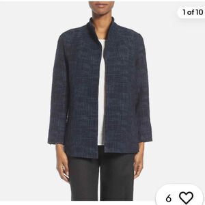 Eileen Fisher Crosshatch
Cotton Tencel Stretch Navy Jacket Size XS. NWOT Office